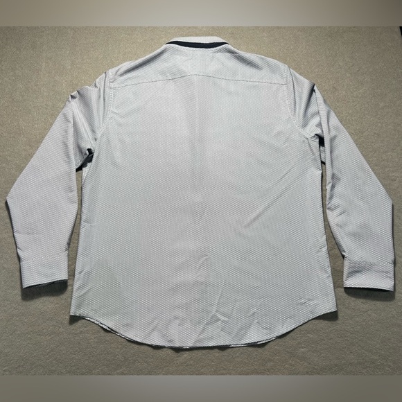 Perry Ellis Men’s 2XL Long Sleeve Shirt Blue Geometric Print Button Up - Picture 5 of 5